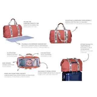 CHILDHOME MOMMY BAG SIGNATURE CANVAS TERRACOTTA
