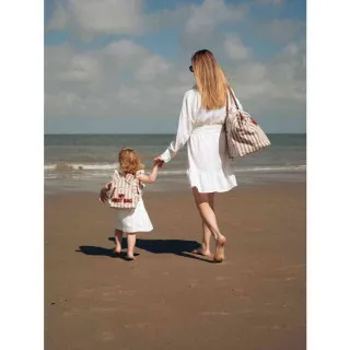 CHILDHOME MOMMY BAG NURSERY BAG STRIPES NUDE TERRACOTTA