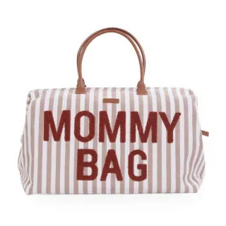CHILDHOME MOMMY BAG NURSERY BAG STRIPES NUDE TERRACOTTA