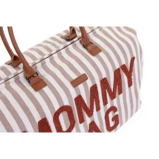 CHILDHOME MOMMY BAG NURSERY BAG STRIPES NUDE TERRACOTTA