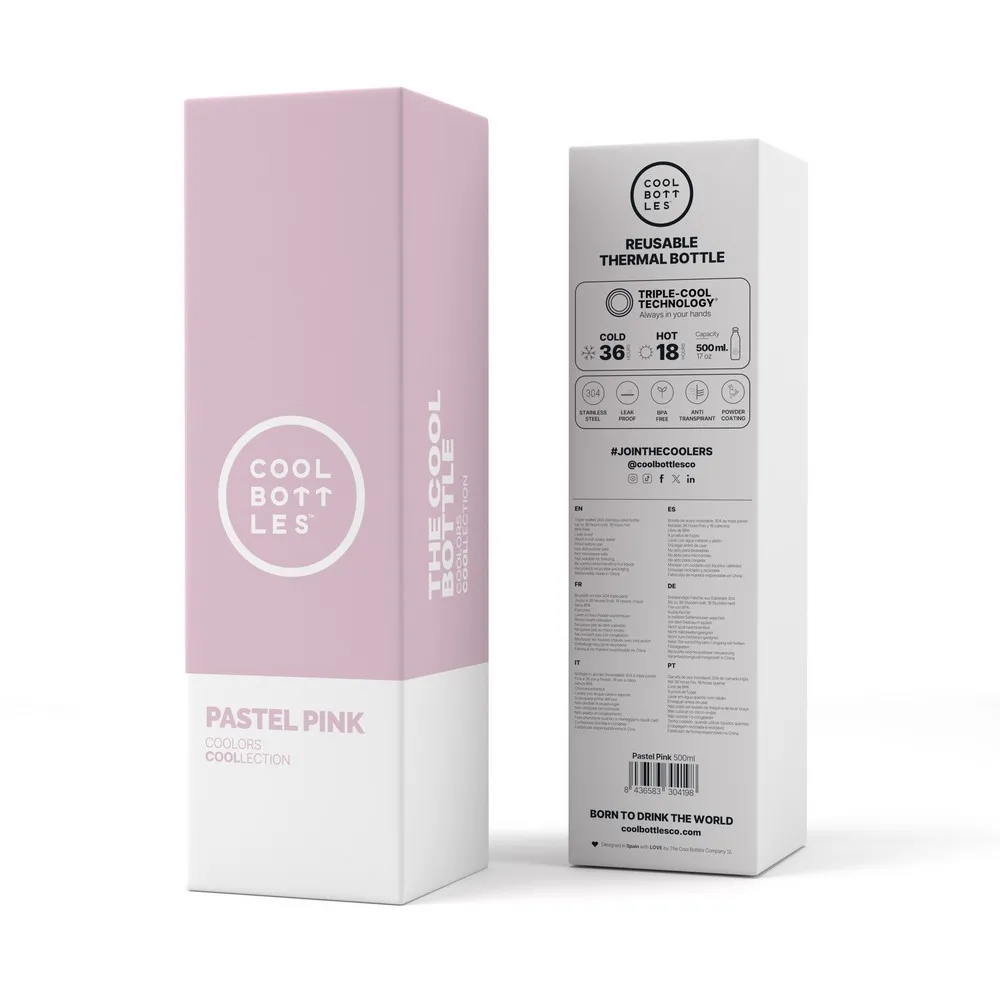 COOL BOTTLES TERMOS PASTEL ROZE 500 ML 