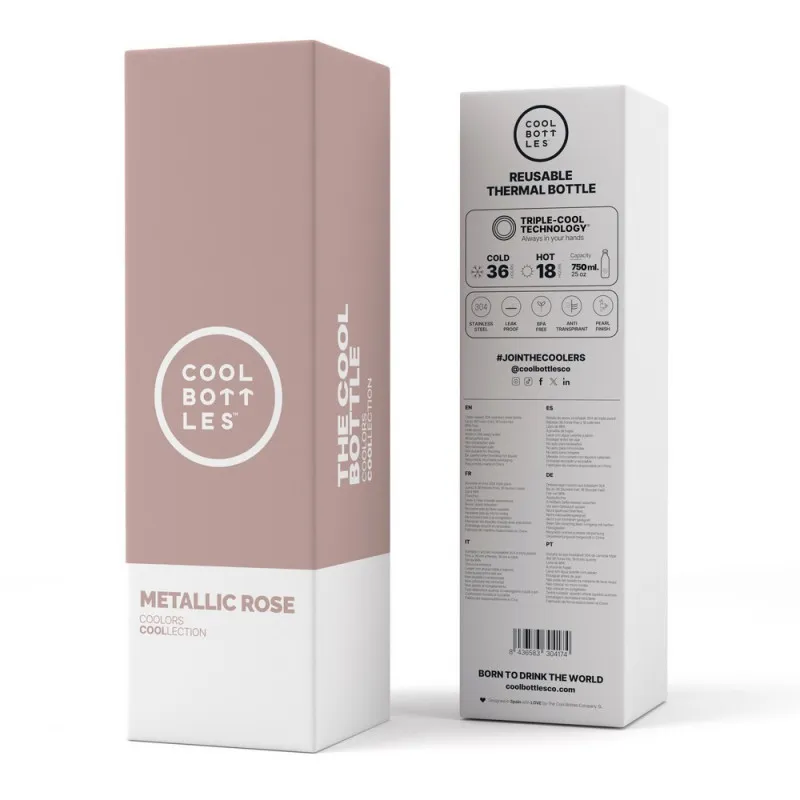 COOL BOTTLES TERMOS METALIK ROZE 750 ML 