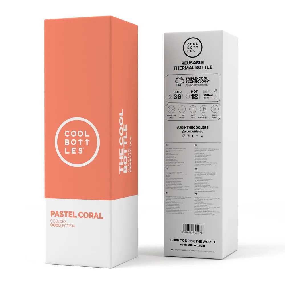 COOL BOTTLES TERMOS PASTEL KORALNA 750 ML 