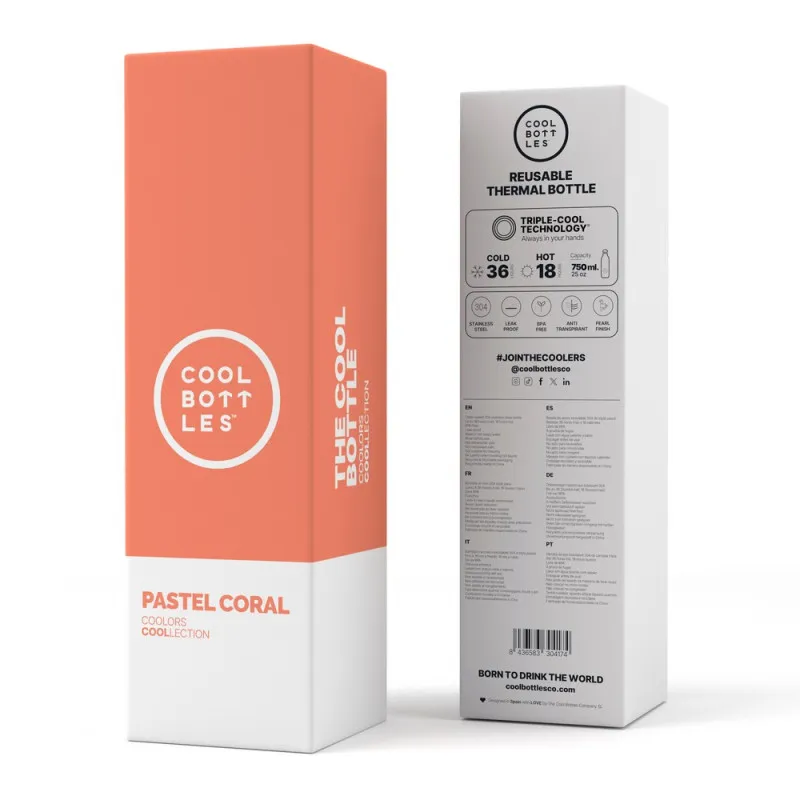 COOL BOTTLES TERMOS PASTEL KORALNA 750 ML 