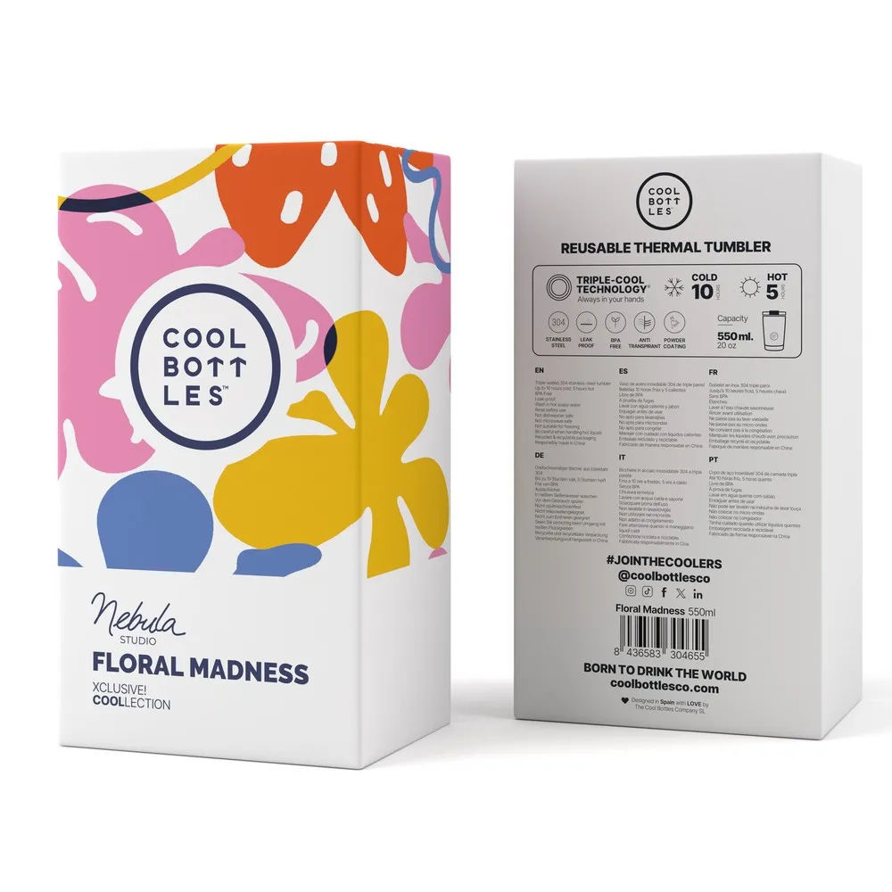 COOL BOTTLES TERMOS CASA NEBULA CVETNO LUDILO 550 ML 