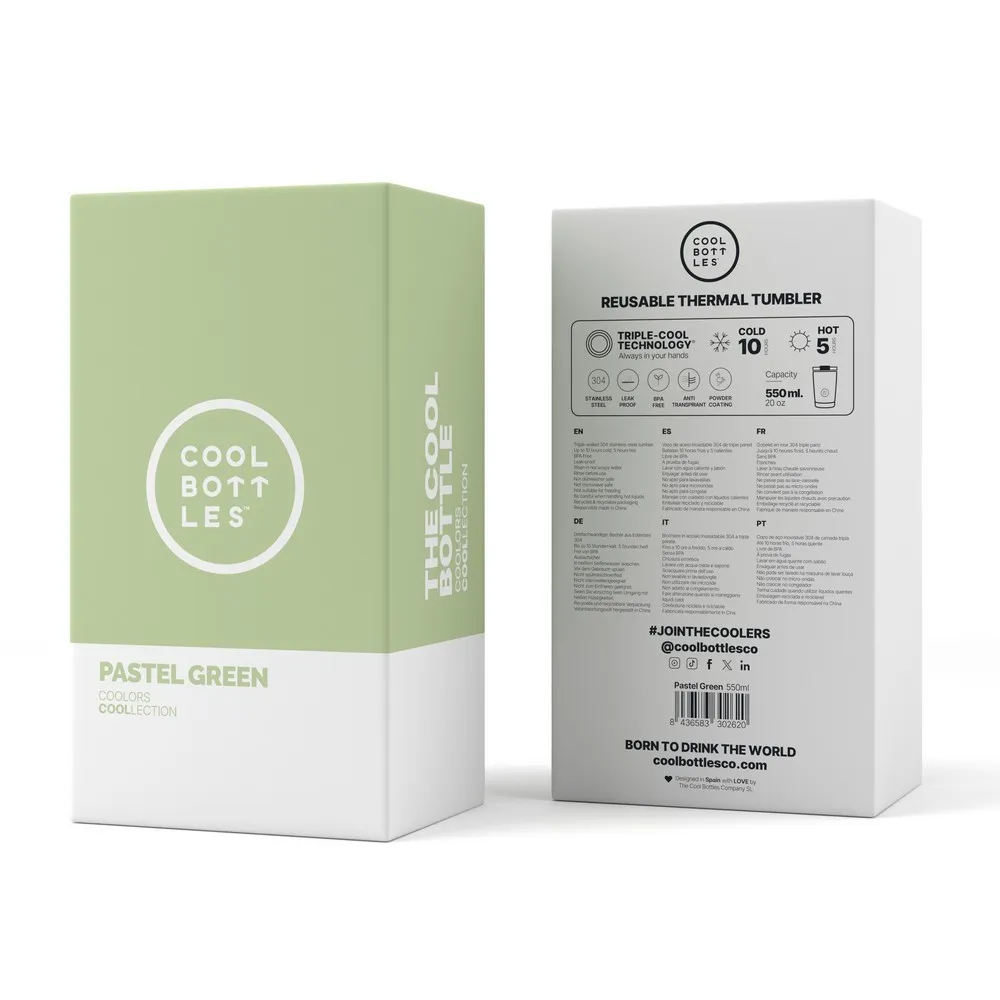 COOL BOTTLES TERMOS CASA PASTEL ZELENA 550 ML 