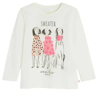 COOL CLUB MAJICA DUG RUKAV OFF WHITE