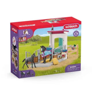 SCHLEICH BOKS ZA KONJE SA KONJEM I ZDREBETOM