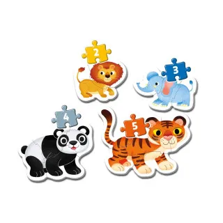 CLEMENTONI PUZZLE 2-3-4-5 MY FIRST WILD ANIMALS 
