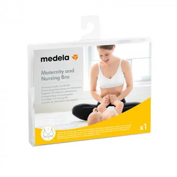 MEDELA MATERNITY AND NURSING BRA - GRUDNJAK ZA DOJENJE VELICINA S BELI 