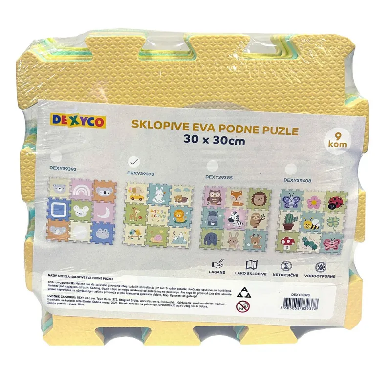PODLOGA PUZZLE MAT ANIMALS &NUMBERS 