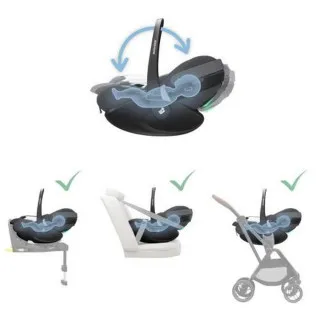 MAXI COSI AUTO SEDISTE I-SIZE (40-87 CM) PEBBLE 360 PRO2 TWILLIC GRAPHITE 