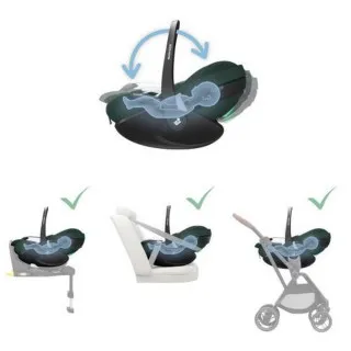MAXI COSI AUTO SEDISTE I-SIZE (40-87 CM) PEBBLE 360 PRO2 TWILLIC GREEN 