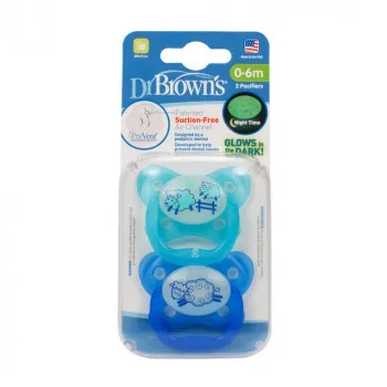 DR BROWNS SVETLECA ORTODONTSKA PREVENT VARALICA 0-6M PLAVA 