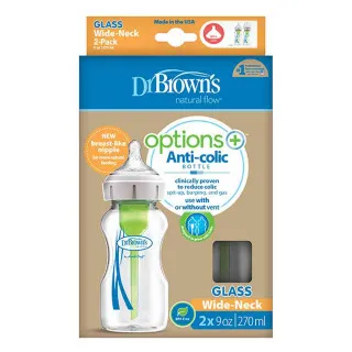 DR BROWNS STAKLENA OPTIONS WIDE NECK FLASICA 270ML 2 U PAKOVANJU