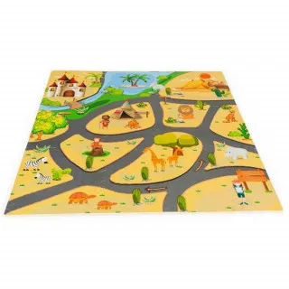 PODLOGA ZA IGRU ZA DECU SAFARI PUZZLE 9 ELEMENATA 93X93CM 