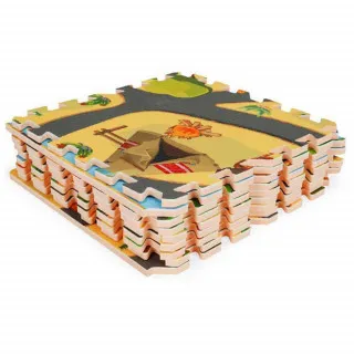 PODLOGA ZA IGRU ZA DECU SAFARI PUZZLE 9 ELEMENATA 93X93CM 