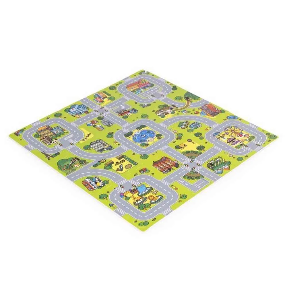 VELIKA PODLOGA ZA IGRU EVA FOAM CITY 90 5X90 5 CM 21 DEO ECOTOYS 