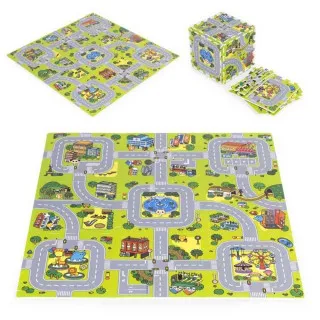 VELIKA PODLOGA ZA IGRU EVA FOAM CITY 90 5X90 5 CM 21 DEO ECOTOYS 