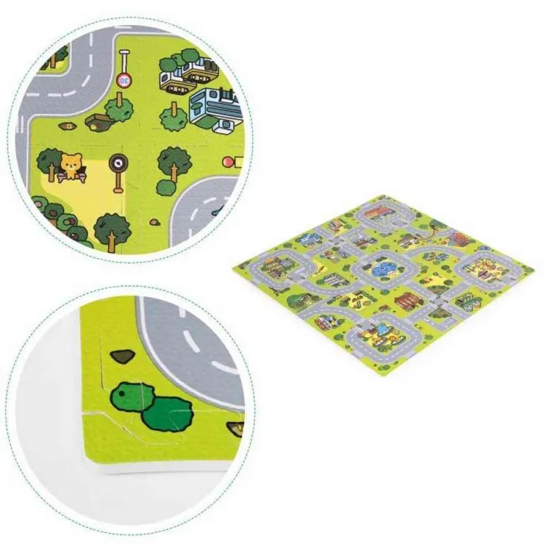 VELIKA PODLOGA ZA IGRU EVA FOAM CITY 90 5X90 5 CM 21 DEO ECOTOYS 