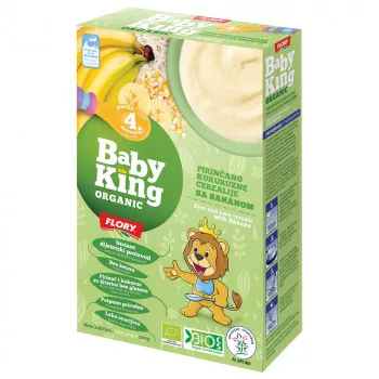 BABY KING ORGANIC CEREALIJE PIRINAC, KUKURUZ I BANANA 4M+ 200G 