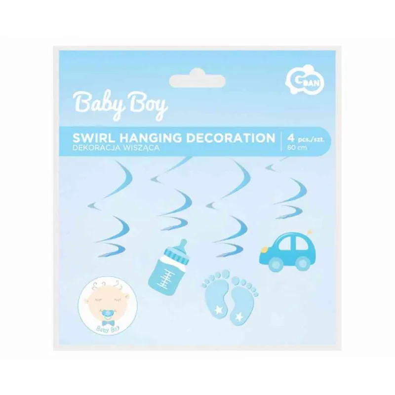 PAPIRNA DEKORACIJA BABY BOY PLAVA 60CM 4KOM