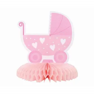 PAPIRNA DEKORACIJA BABY GIRL KOLICA 16CM