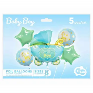 FOLIJA BALON BABY KOLICA PLAVA 5 KOM