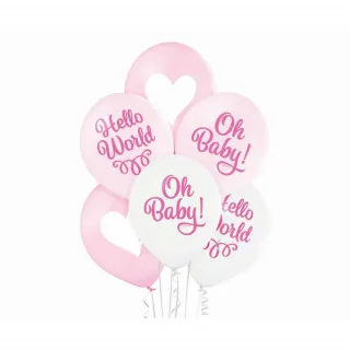 BALONI OH BABY GIRL ROZA 6KOM