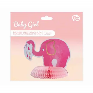 PAPIRNA DEKORACIJA BABY SLONIC ROZI 14X 18CM