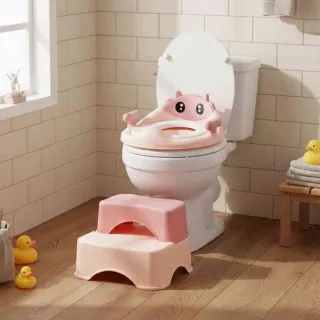 ADAPTER ZA WC ŠOLJU SA STEPENICAMA I PLATFORMOM ZA DECU  ROZE ECOTOYS 