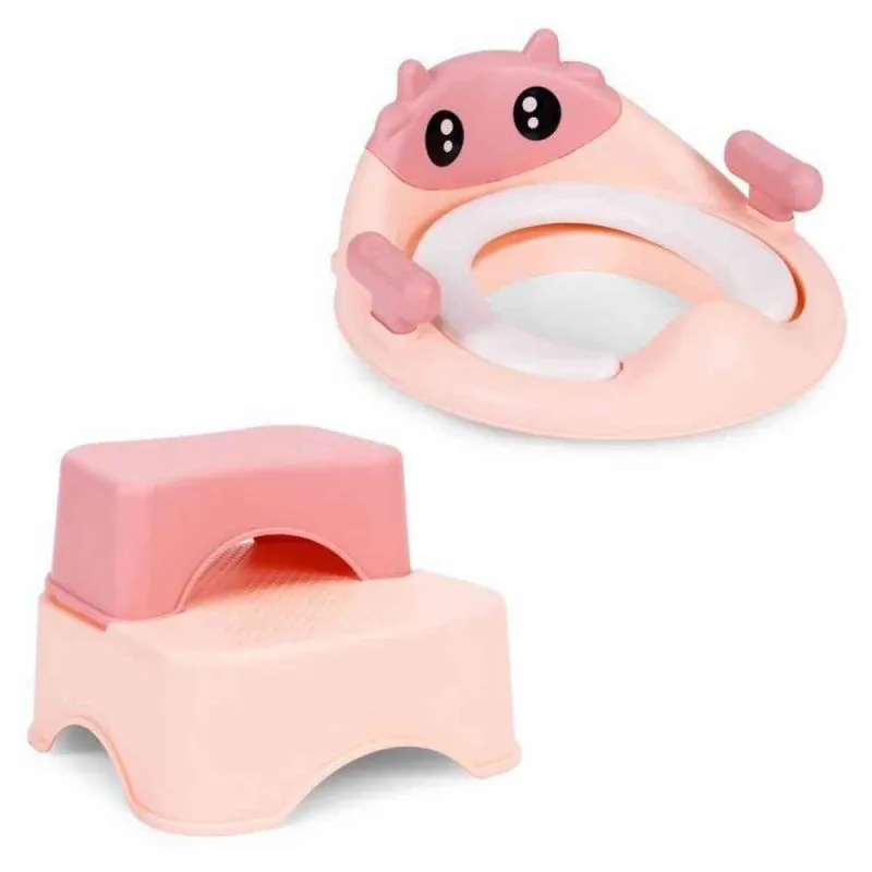 ADAPTER ZA WC ŠOLJU SA STEPENICAMA I PLATFORMOM ZA DECU  ROZE ECOTOYS 