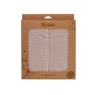 HYGGE PREKRIVAC OD MUSLINA, CETVOROSLOJAN, COOKIE BEIGE, 100X80CM