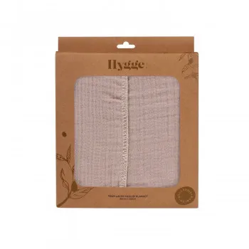 HYGGE PREKRIVAC OD MUSLINA, CETVOROSLOJAN, COOKIE BEIGE, 100X80CM 