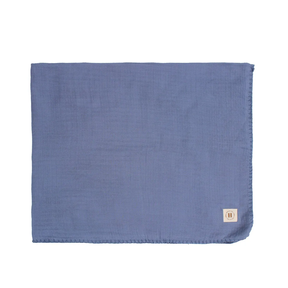 HYGGE PREKRIVAC OD MUSLINA, CETVOROSLOJAN, INDIGO BLUE, 100X80CM