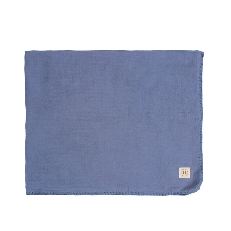 HYGGE PREKRIVAC OD MUSLINA, CETVOROSLOJAN, INDIGO BLUE, 100X80CM