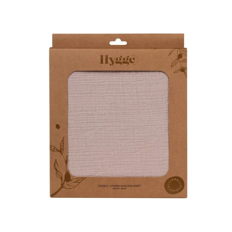 HYGGE PREKRIVAC OD MUSLINA, DVOSLOJAN, COOKIE BEIGE, 100X80CM