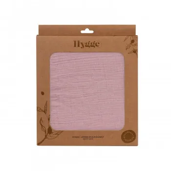 HYGGE PREKRIVAC OD MUSLINA, DVOSLOJAN, DUSTY ROSE, 100X80CM 