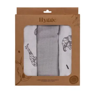 HYGGE TETRA PELENA OD MUSLINA MISTY GREY 3 KOM 80X80CM 