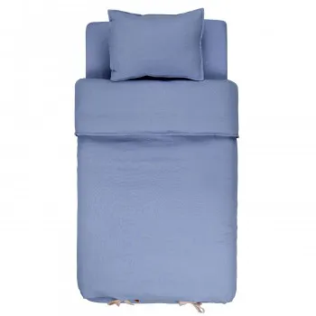 HYGGE POSTELJINA OD MUSLINA 3 DELA INDIGO BLUE 