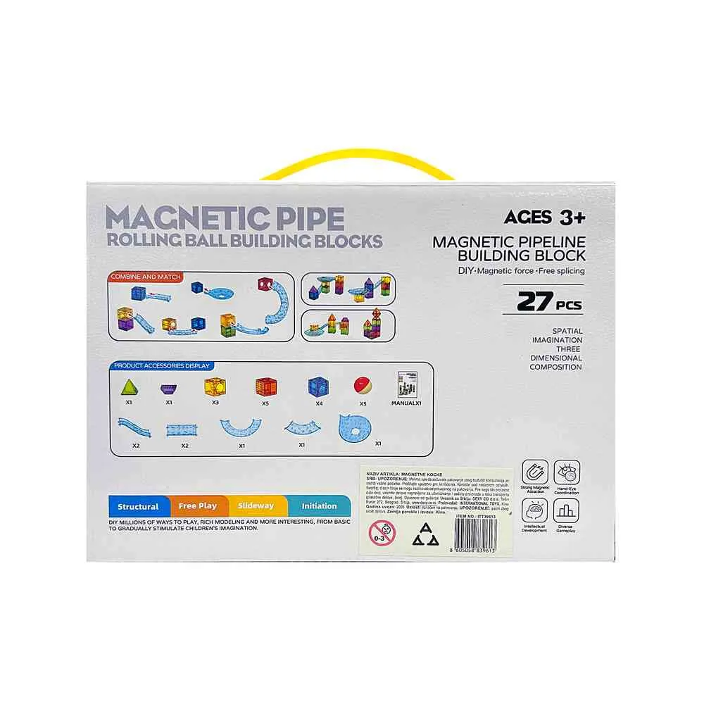 MAGNETNE KOCKE STAZA ZA LOPTICE MINI 27 KOM 