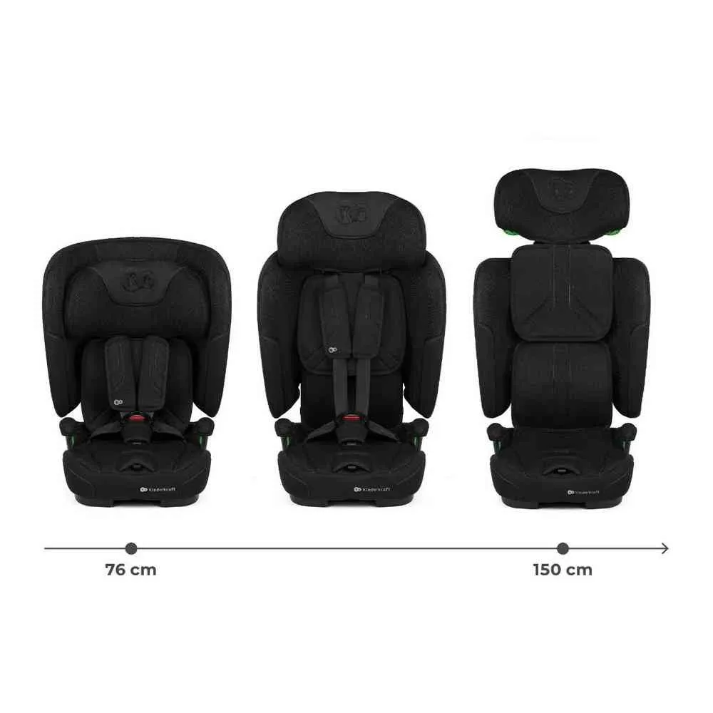 KINDERKRAFT AUTOSEDISTE FIX2GO I SIZE 76 150CM BLACK 