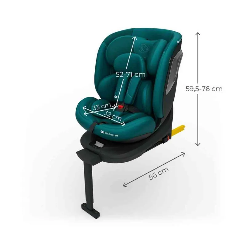 KINDERKRAFT AUTO SEDISTE I 360 2 PLUS I SIZE 40 150CM GREEN 