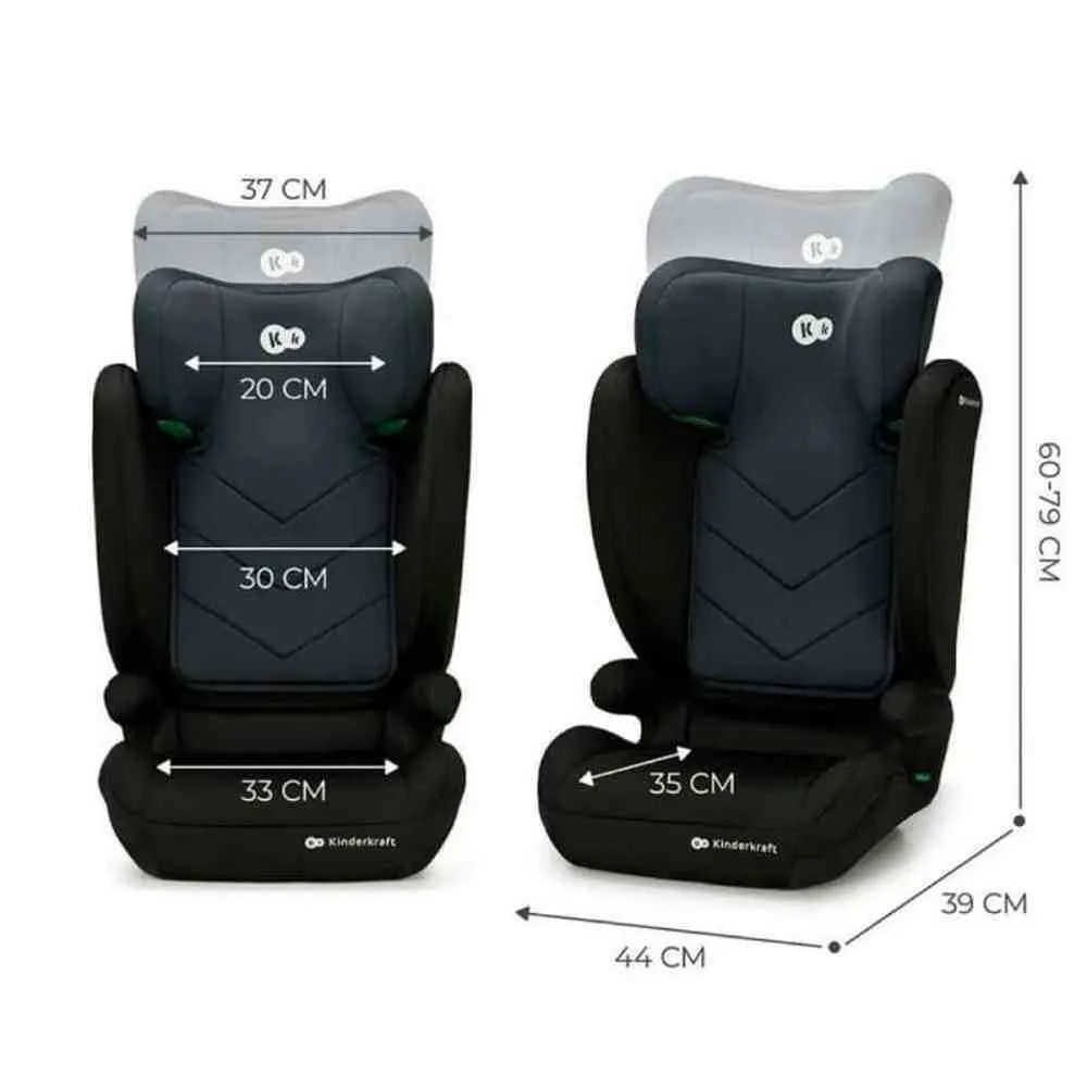 KINDERKRAFT AUTOSEDISTE I SPARK I SIZE BLACK 