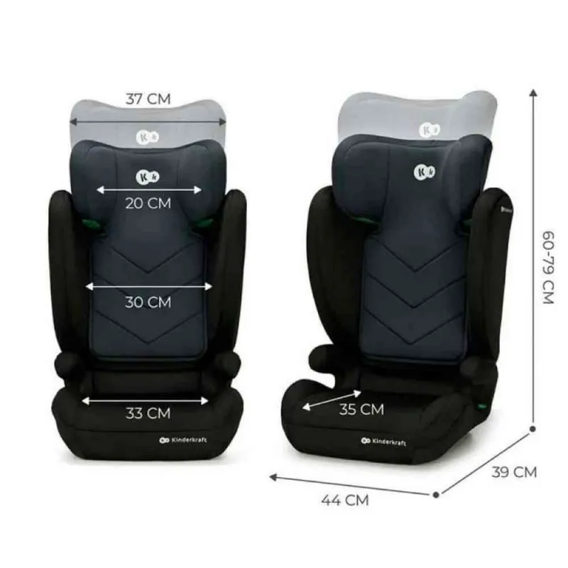 KINDERKRAFT AUTOSEDISTE I SPARK I SIZE BLACK 