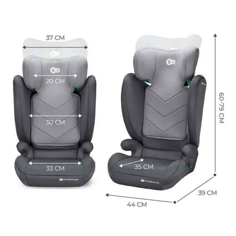 KINDERKRAFT AUTOSEDISTE I SPARK I SIZE GREY 