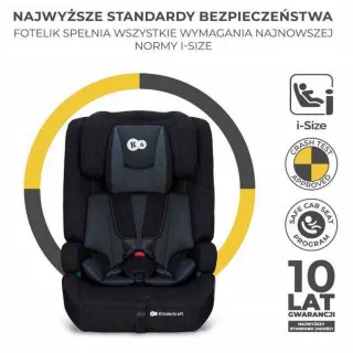KINDERKRAFT AUTOSEDISTE SAFETY FIX2 I SIZE 76 150CM BLACK 