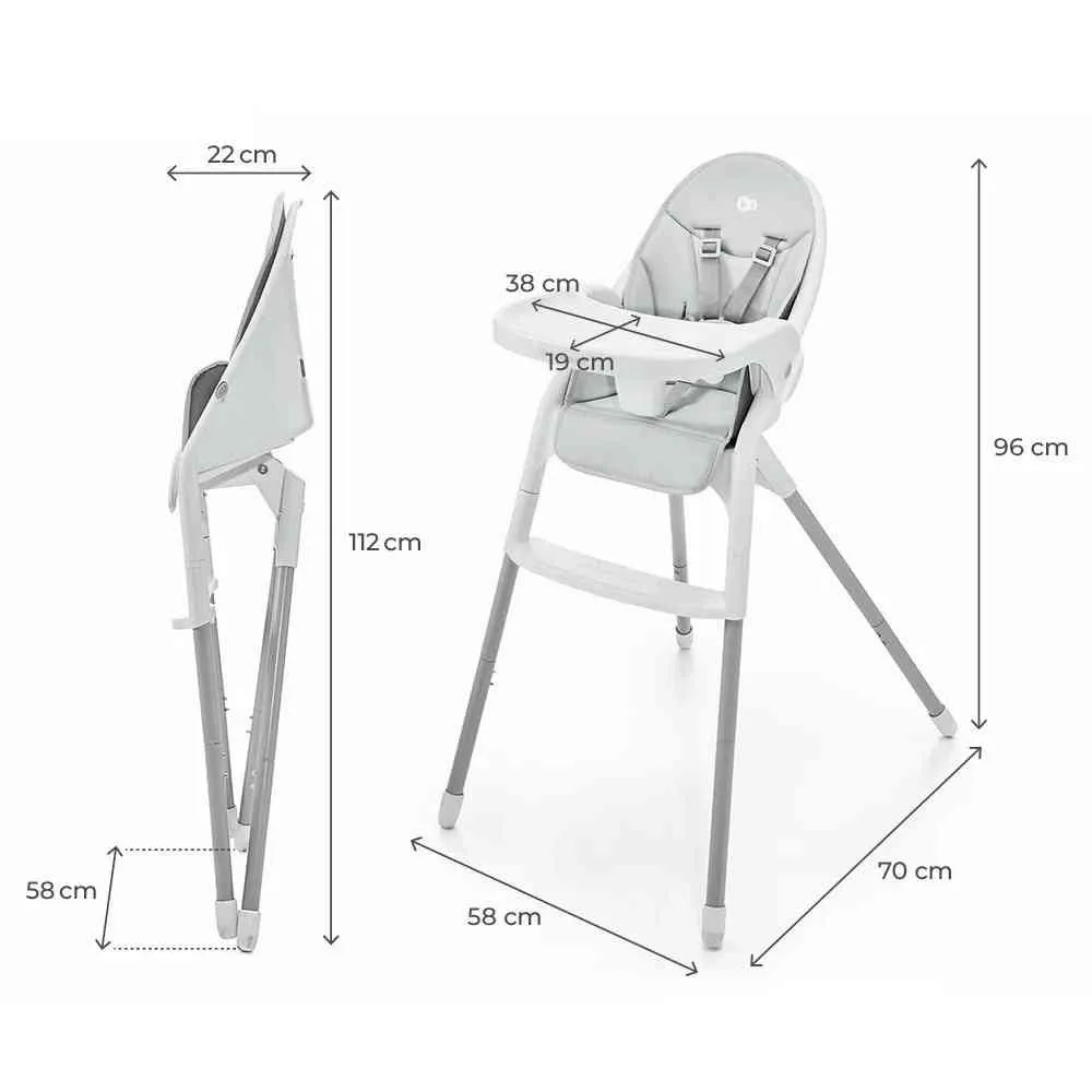 KINDERKRAFT STOLICA ZA HRANJENJE DINNLY LIGHT GREY 