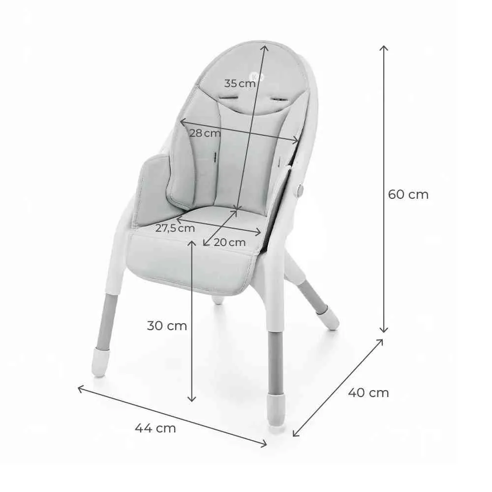 KINDERKRAFT STOLICA ZA HRANJENJE DINNLY LIGHT GREY 