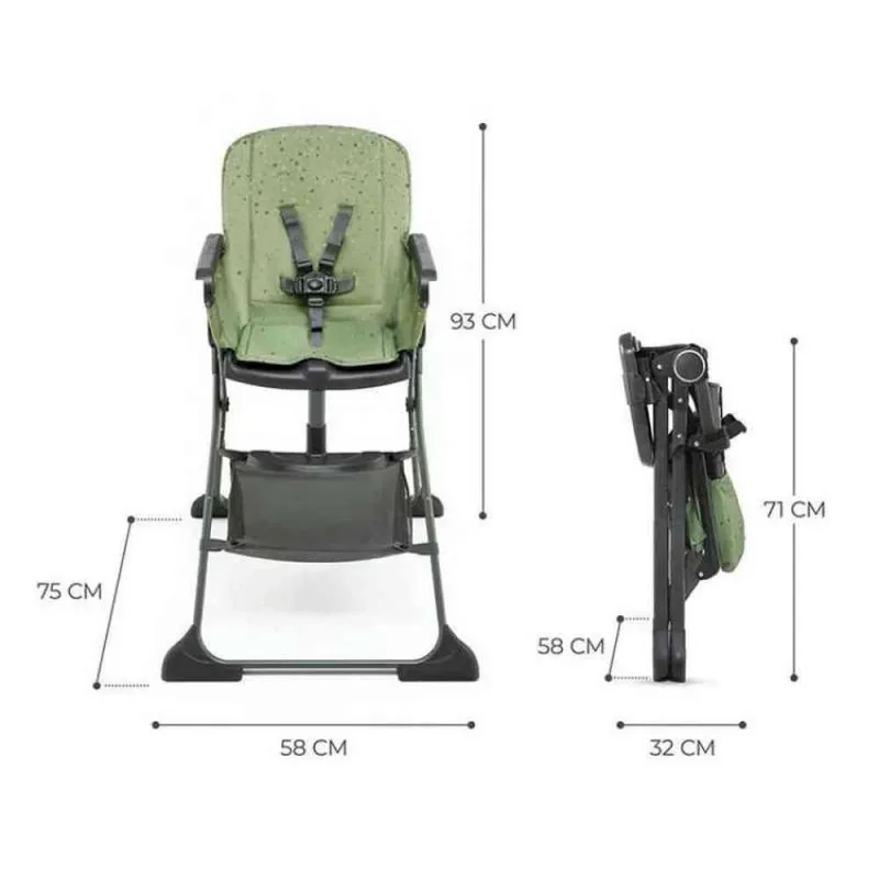 KINDERKRAFT STOLICA ZA HRANJENJE FOLDEE GREEN 